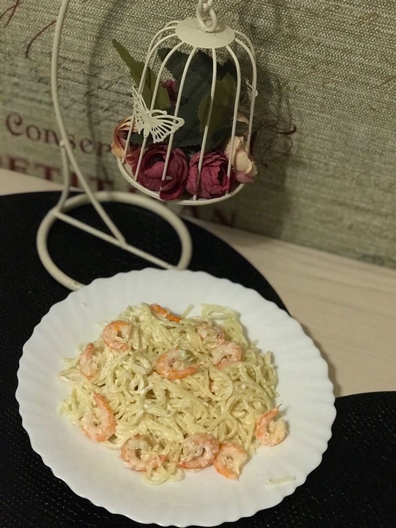 Креветки в сливочном соусе 😋😋😋