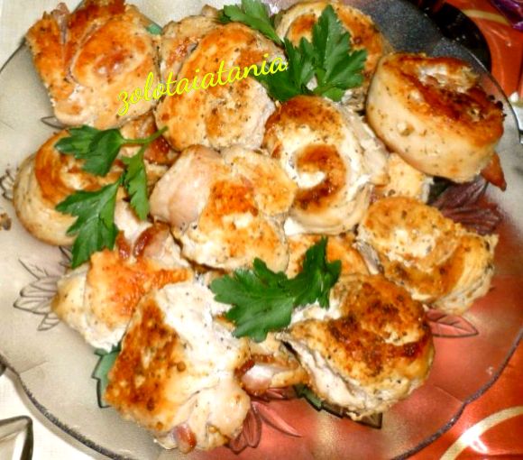 Шашлычные куриные рулетики в духовке
