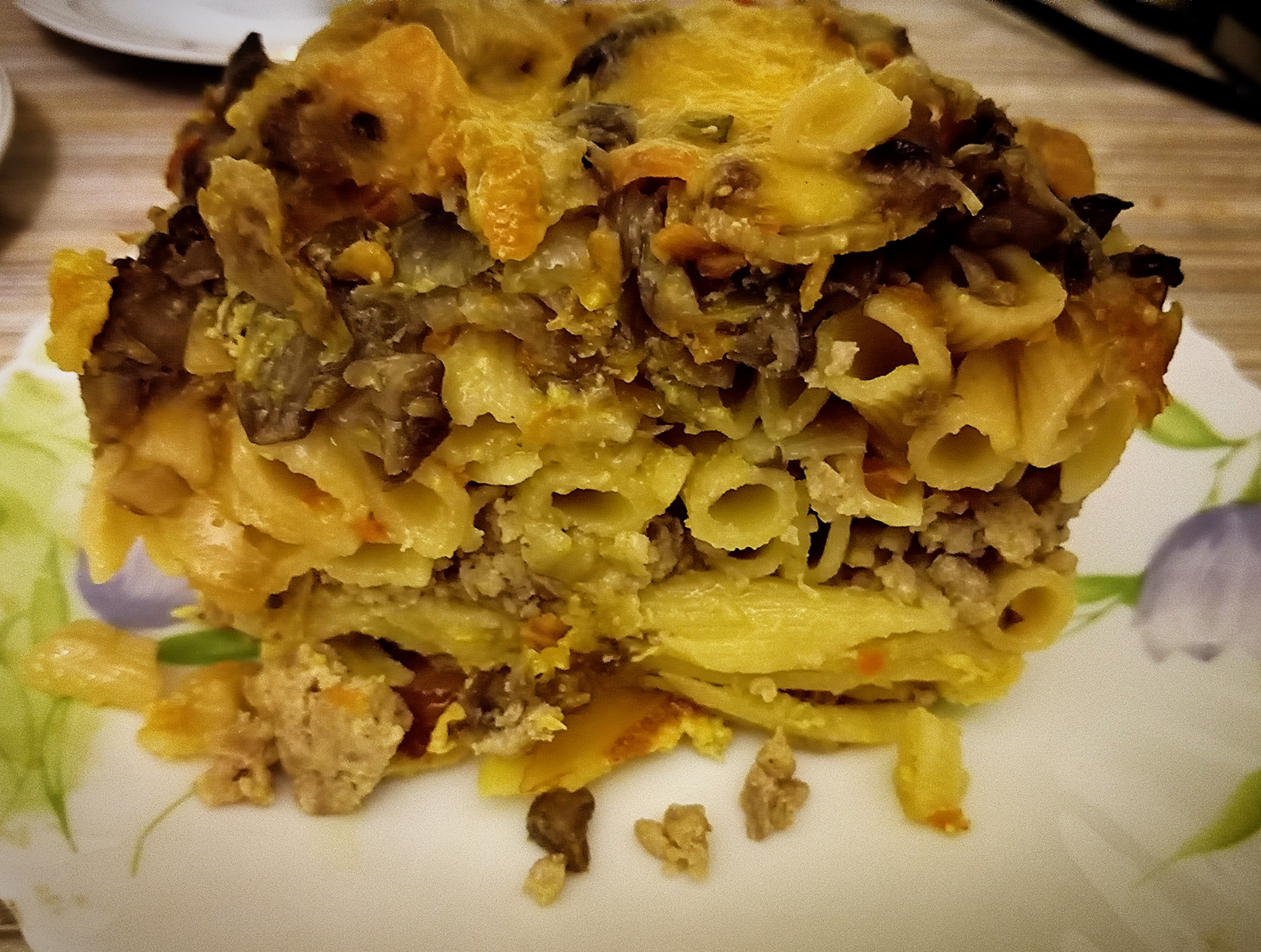 Запечённые с вешенками и овощами пенне