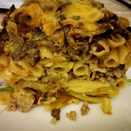 Запечённые с вешенками и овощами пенне