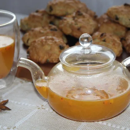 Облепиховый чай с имбирём и апельсином
