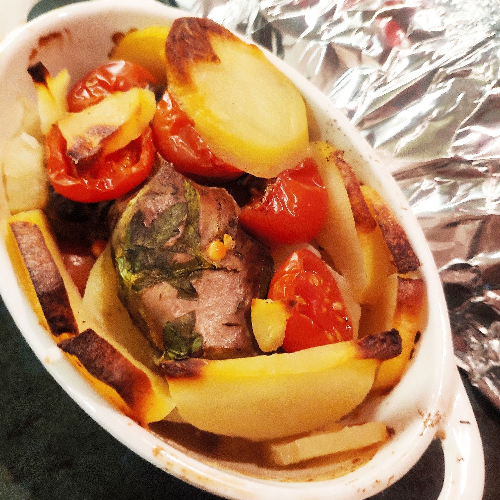 Печень форели с картошкой