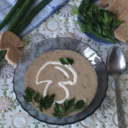 Грибной крем-суп с плавленым сырком