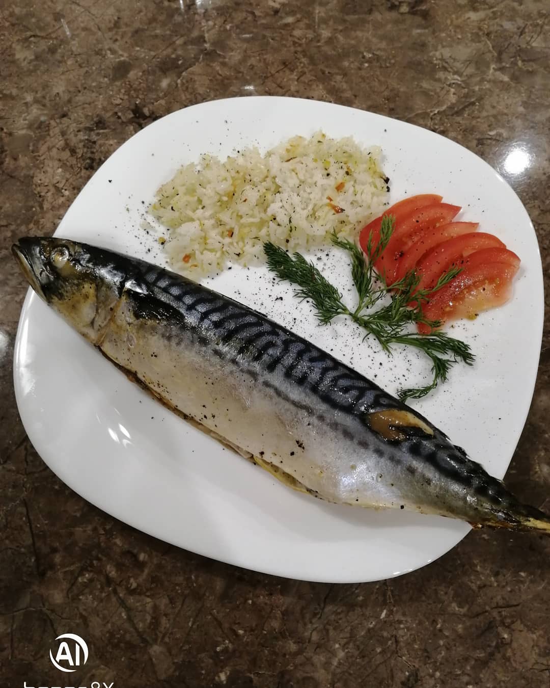 Запечённая скумбрия с лимоном