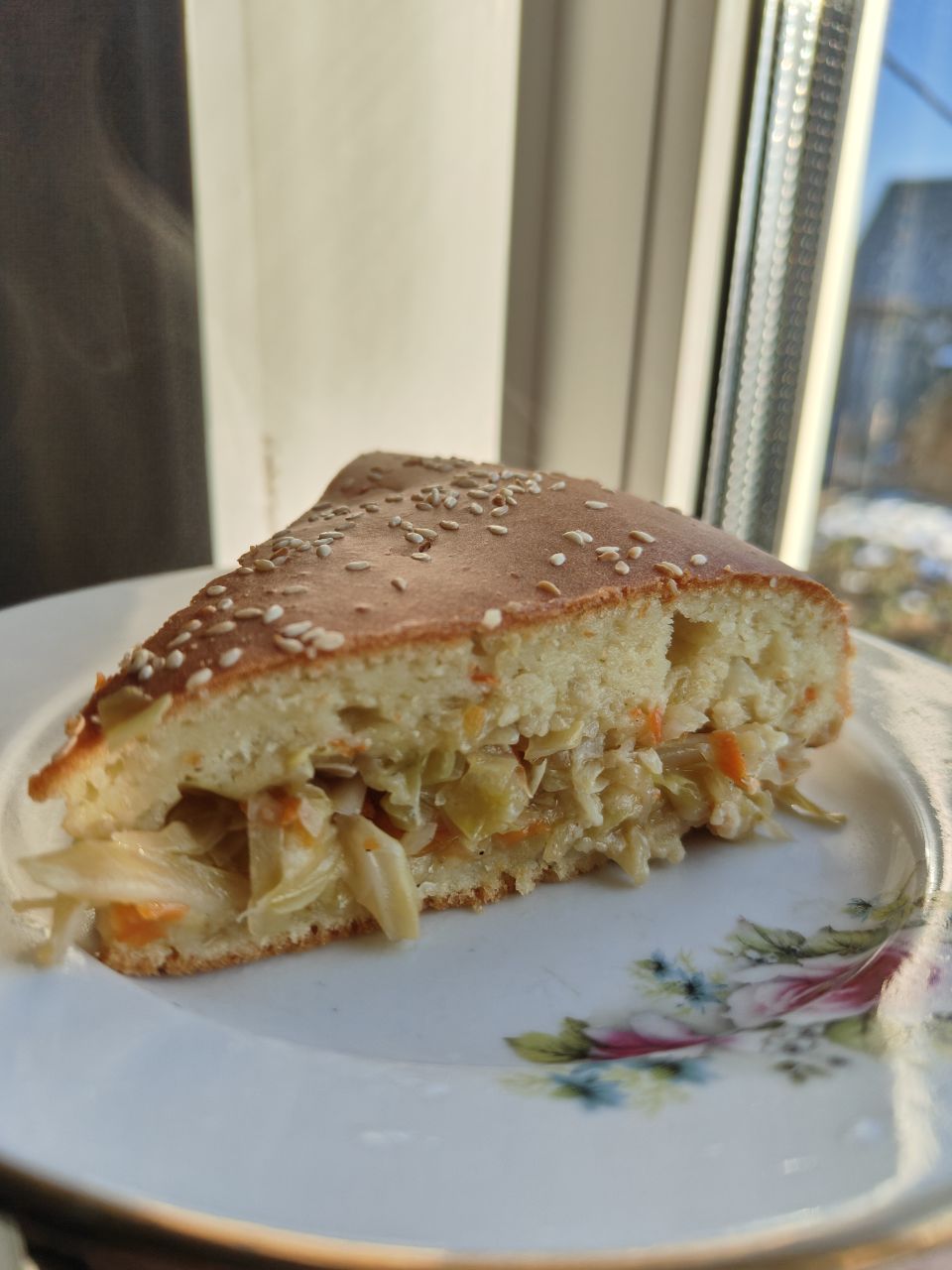 Заливной пирог с капустой 