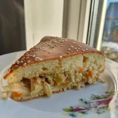 Заливной пирог с капустой