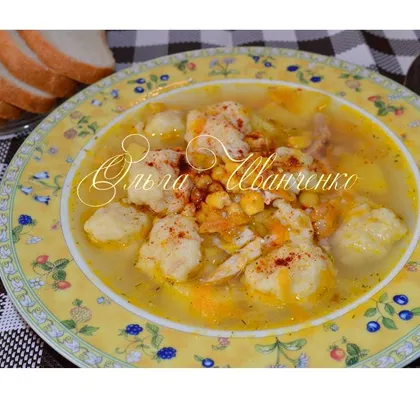Суп с сырными клёцками (галушками)