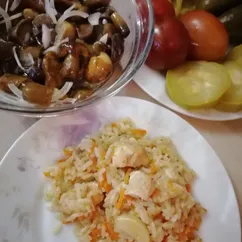 Быстрый плов с куриной грудкой