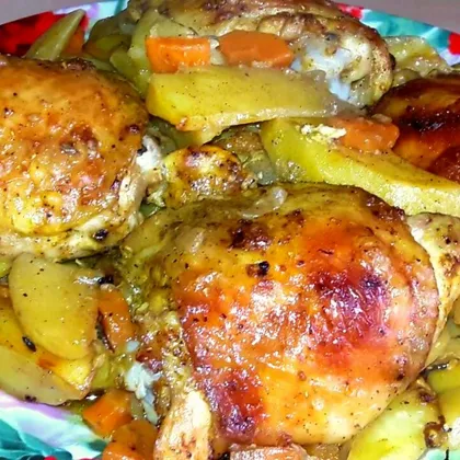 Картофель запеченный в рукаве с курицей, безумно вкусный! Самый быстрый и простой рецепт!