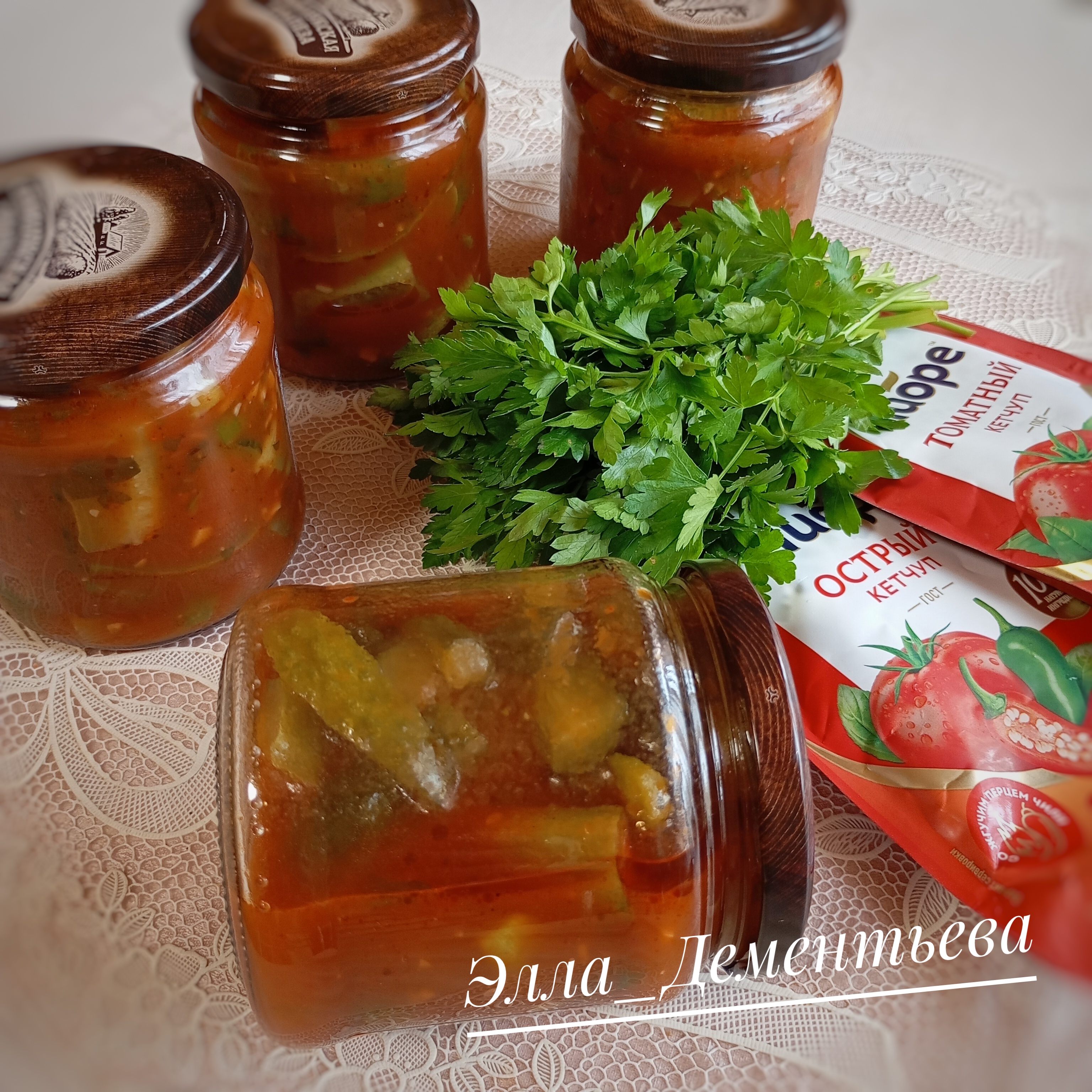 Закуска из огурцов в кетчупе на зиму