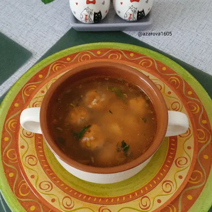 Овощной суп с чечевицей и фрикадельками
