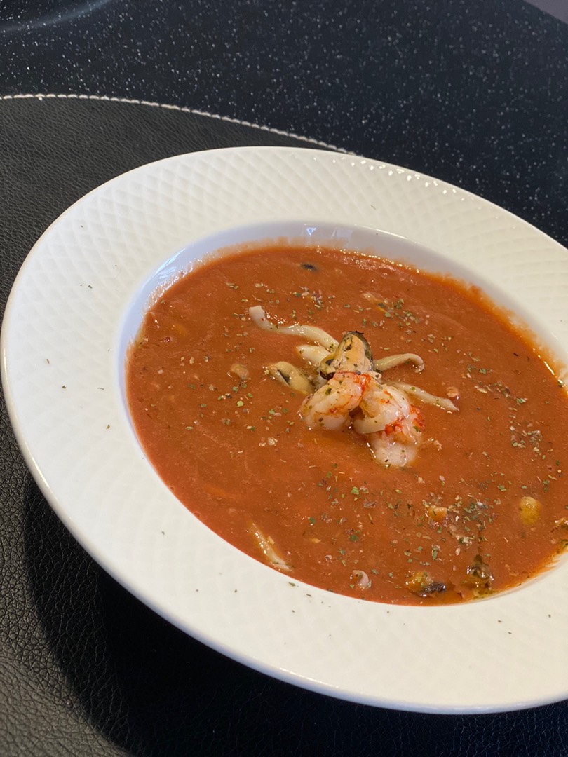 Острый томатный суп с морепродуктами - рецепт автора Tatiana