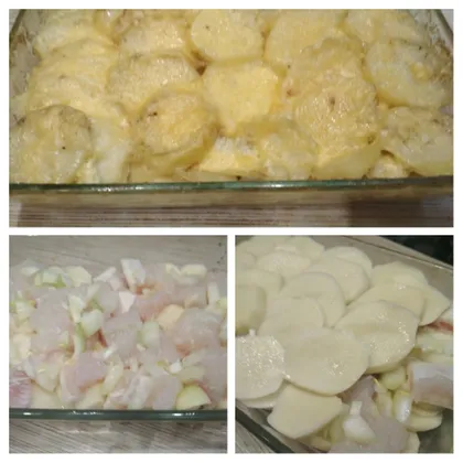 Запеченая картошка с рыбой