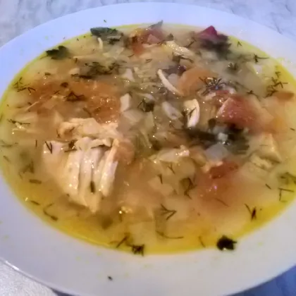 Овощной суп с курицей. Вкусный обед
