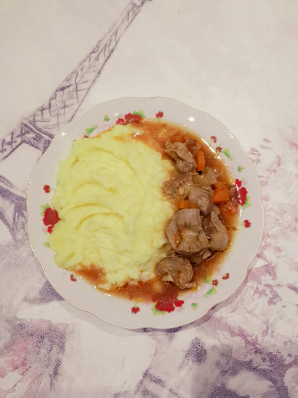 Желудочки в соево-томатном соусе