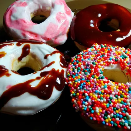 Пончики с глазурью Dunkin Donuts без дрожжей