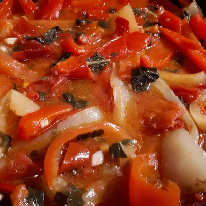 🍅🌶Болгарский перец тушеный с помидорами и базиликом🌶🍅