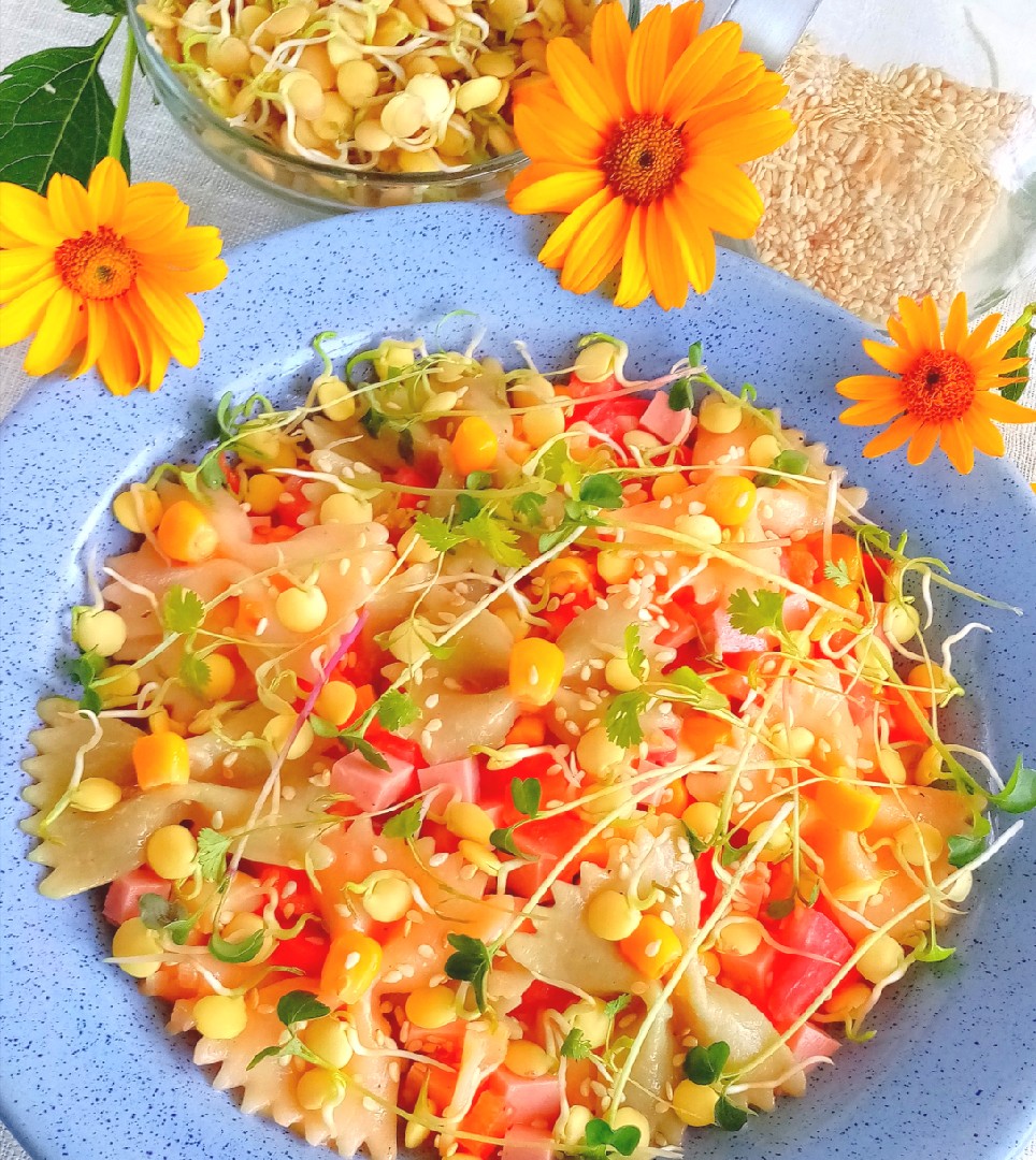 🥗 Салат с макаронами, ветчиной и сыром