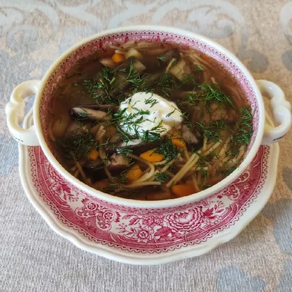 Грибной суп с вермишелью (из лесных грибов)
