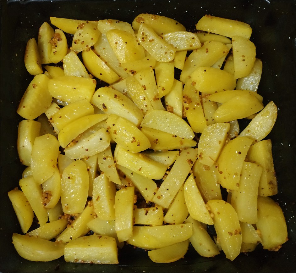 Картофель, запечённый в духовке с мёдом и горчицей — пошаговый рецепт с фото