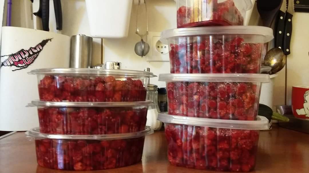 Малина с сахаром замороженная на зиму 🍓🥃