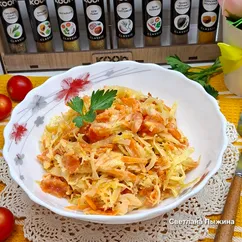Тушеная капуста с майонезом
