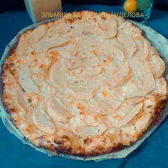 Пирог с яблоками на творожном тесте 