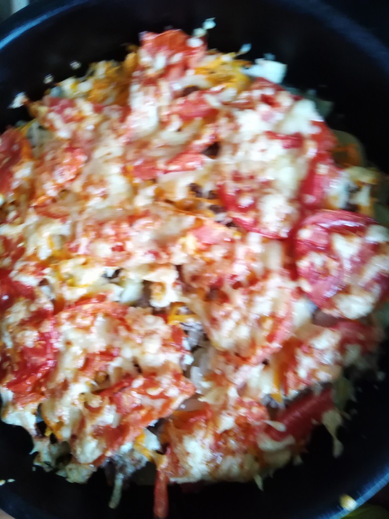 Картофельная запеканка с помидорами и сыром!