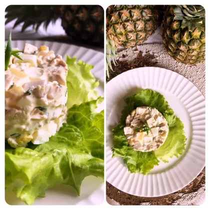 Салат с куриной грудкой и ананасом 🍍