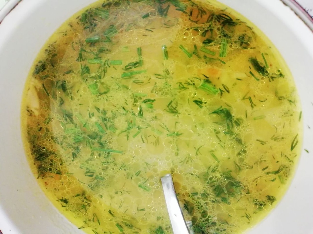 Сырный суп из горбуши