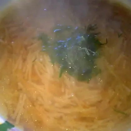 Быстрый Суп за 10 минут с обжаренной вермишелью и без мяса