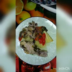 Соте куриное с грибами