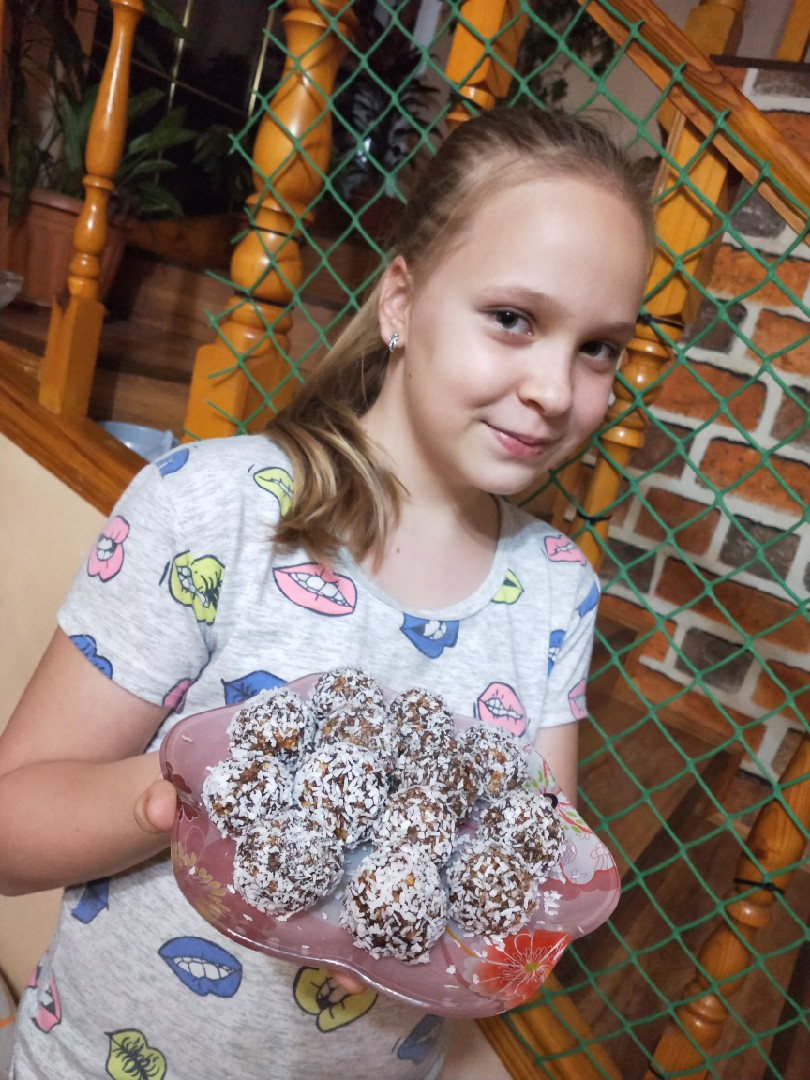 ПП кофейно-банановые конфетки в кокосовой стружке