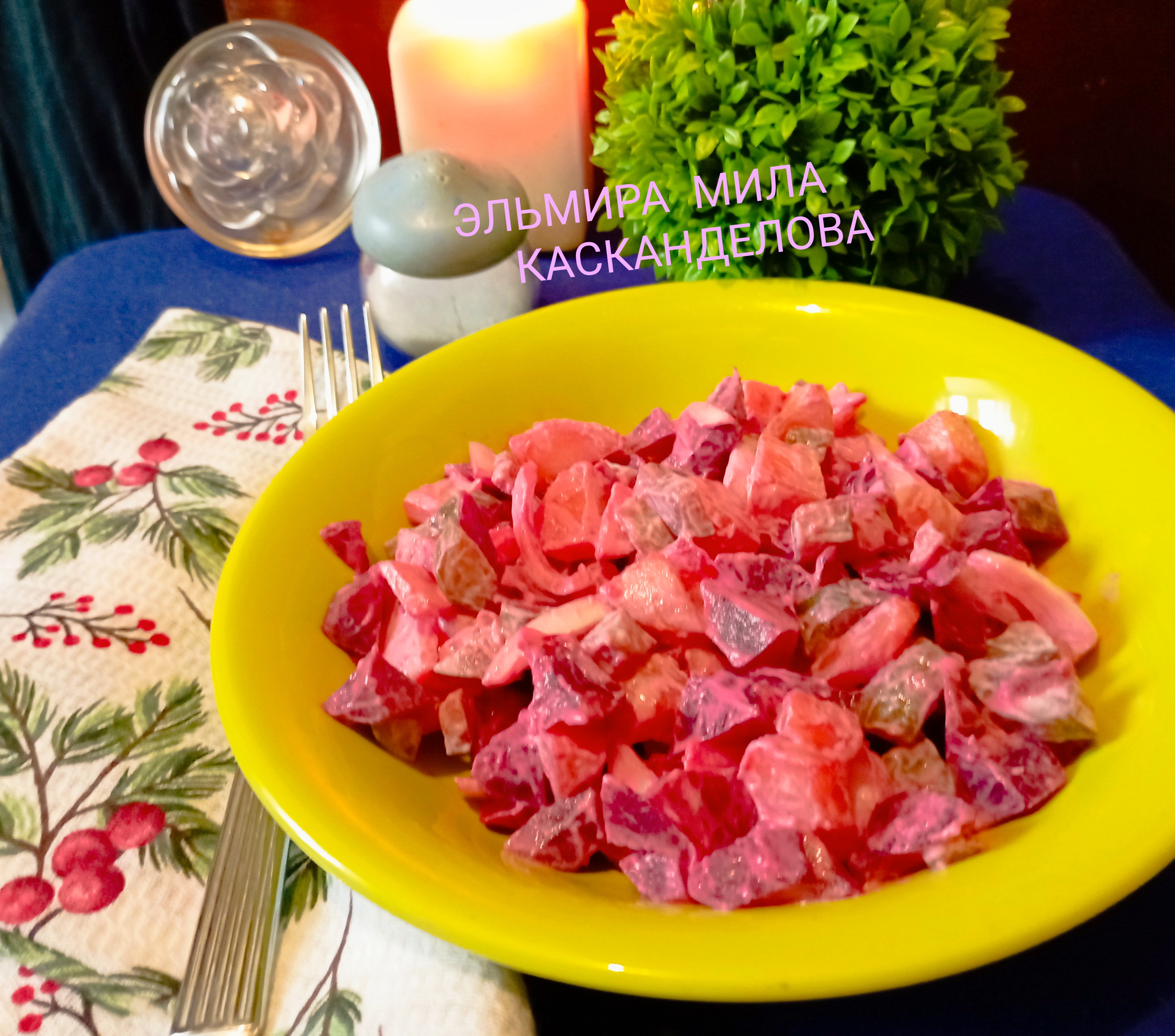 Салат из свёклы с маринованными огурцами