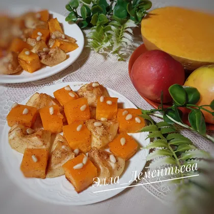 Десерт из яблока и тыквы в аэрогриле