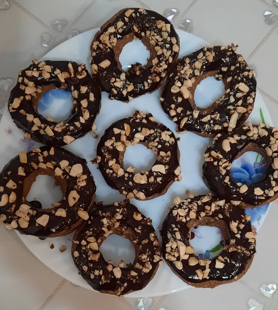 ПП творожные колечки с шоколадом и арахисом🍩🥜🍫