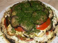 Торт из кабачков, баклажанов и курицы