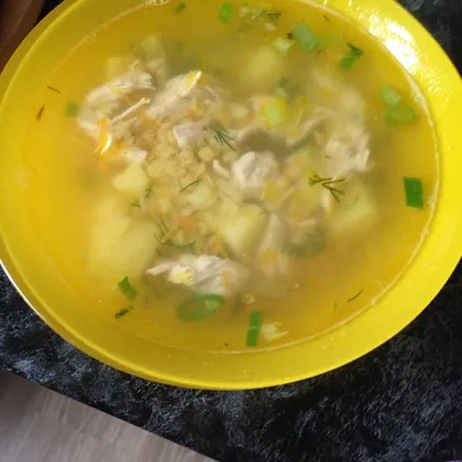 Куриный суп с красной чечевицей