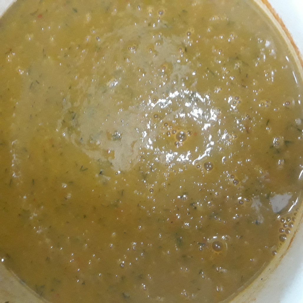 Крем-суп со сливочным сыром и бужениной из куриного филе