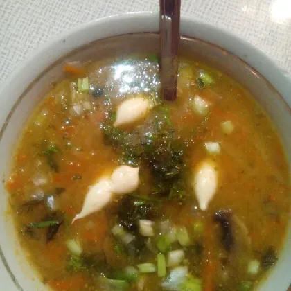 Суп - пюре овощной с грибами. Очень быстрый и вкусный