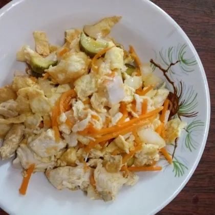 Салат блинный с морковкой по-корейски