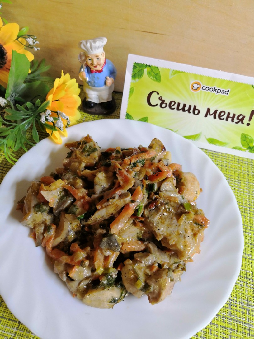 Телятина с грибами в сметане - пошаговый рецепт с фото на l2luna.ru