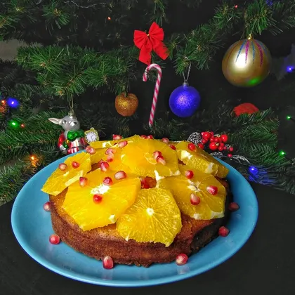 Миндальный пирог со свежими апельсинами