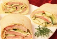 Лаваш с сыром и ветчиной