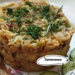 Капуста с жареными яйцами