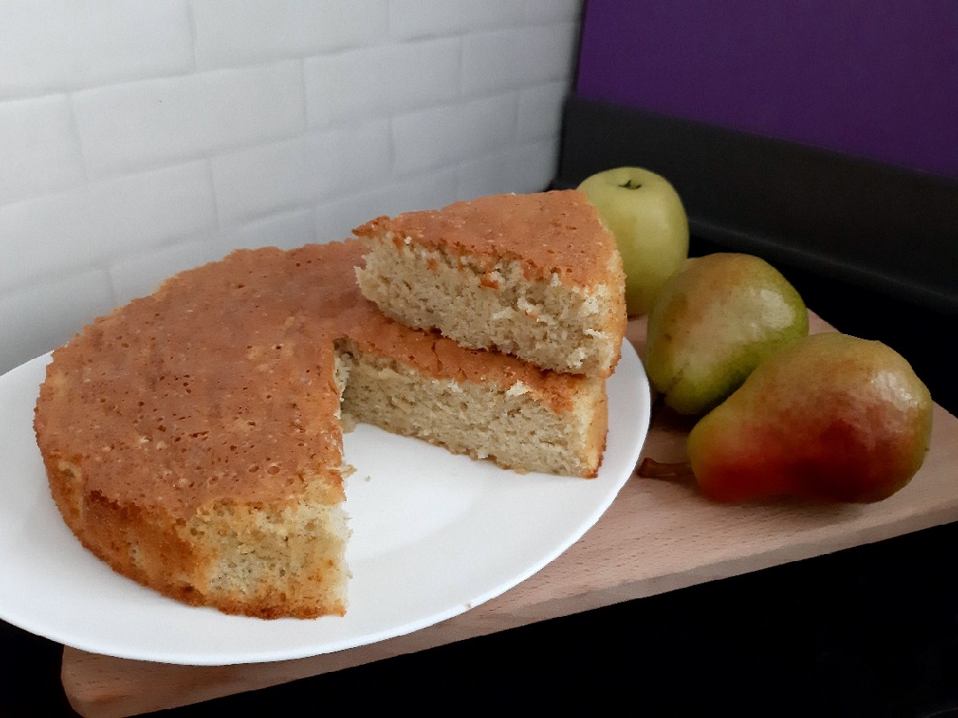 пирог с грушами и яблоками в духовке пошаговый | Дзен