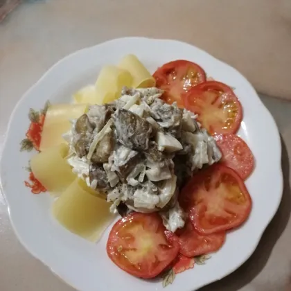 Салат из баклажан с яйцом и луком