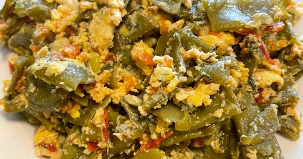 Зелёная Фасоль с помидором и яйцами 🍲 - рецепт автора Милка ☕️