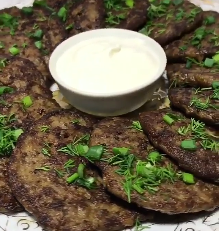 Печёночные оладьи с отрубями