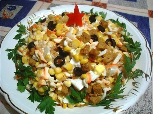 Салаты с кукурузой (14 рецептов)